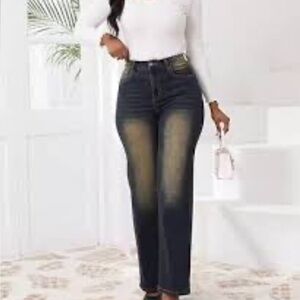 NWNT Women's High Rise Wax Jeans - dark blue size 9